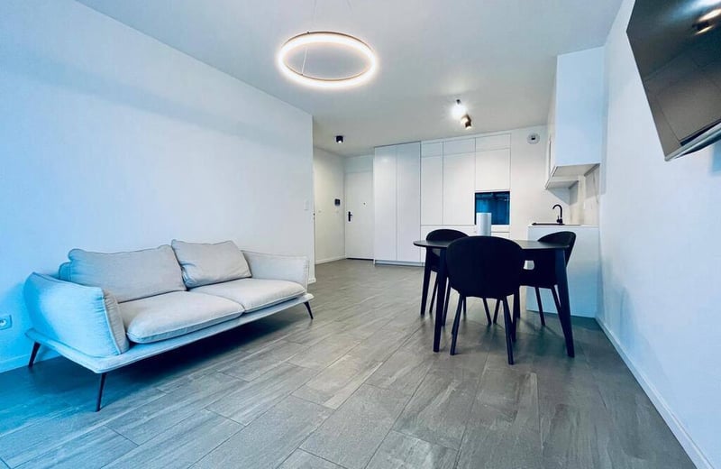 Location d’un appartement lumineux de 2 pièces dans la résidence prestigieuse Angel, 44 m², Wrocław, Pologne